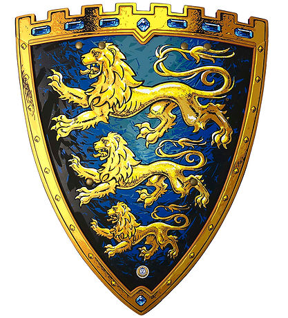 Liontouch Búningur - Riddaraskjöldur - Þrefalt ljón - Blár/Gult