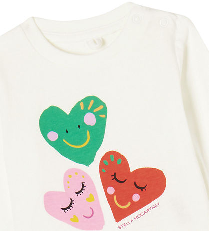 Stella McCartney Kids Blússa - Off White M. Hjörtu