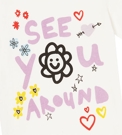 Stella McCartney Kids Stuttermabolur - Off White M. Prentað