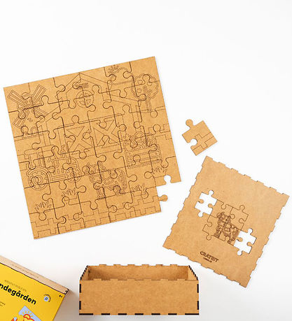 Crateit Jigsaw Puzzle - Wood - Farmhouse - 36 Bricks - Sound his