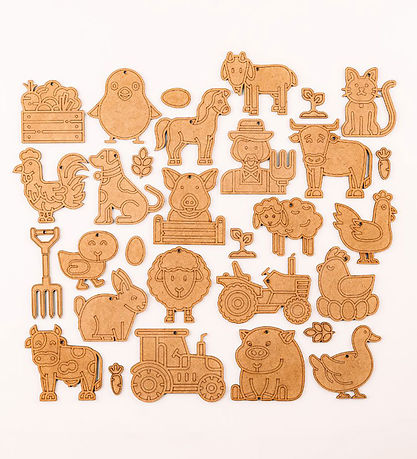 Crateit Creation Set - The farm - Wood - Audio story - Fun on th