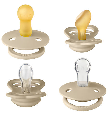 BIBS Try-It Pacifiers - 4-Pack - Size 1 - Natural Rubber - Vanil