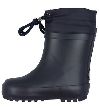 Wheat Rubber Boots w. Lining - Solid - Navy