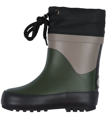 Wheat Rubber Boots w. Lining - Solid - Deep Forest