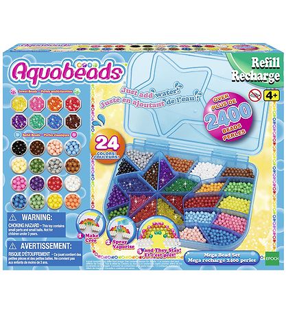 Aquabeads Perlen - 2400+ st. - MEGA Perlenset - Mehrfarbig