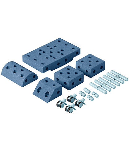 MODU Explorer Set - 20 Parts - 55x40x20 cm - Deep Blue/Sky Blue