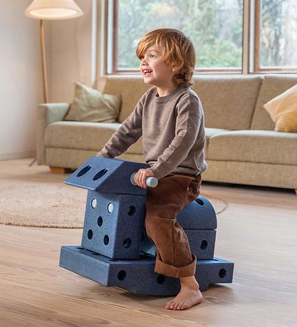 MODU Explorer Set - 20 Parts - 55x40x20 cm - Deep Blue/Sky Blue