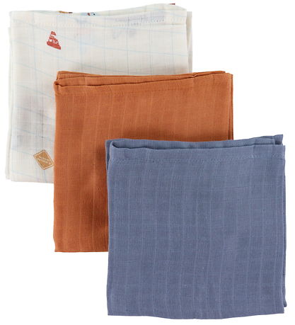 Sebra Hydrofiele Doek - 75x75 - 3-pack - Drukke bouwers