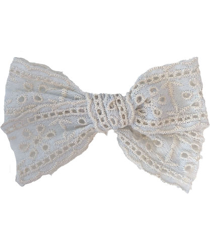 By Str Hair Clip w. Bow - Franka - Light Blue Embroidery Angl