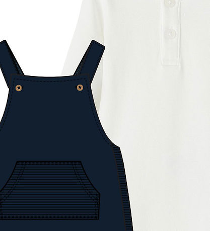 Name It Body set - Overalls/Bodysuit l/s - NbmLorry - White Alys