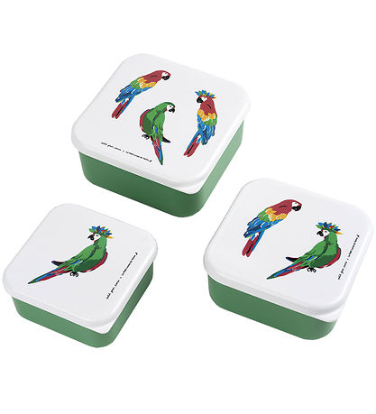 Petit Jour Paris Lunchbox Set - 3 pcs - 11.5 x 5.5 cm - Parrots