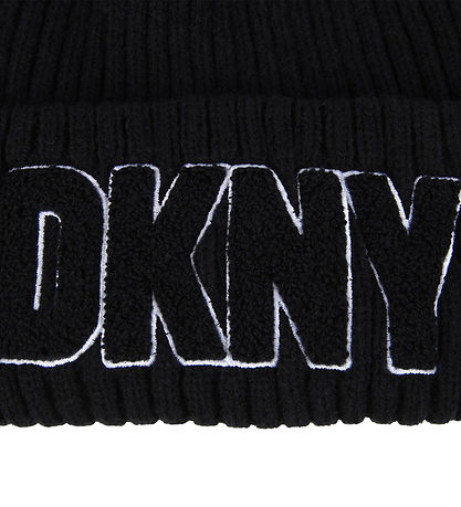 DKNY Beanie - Knitted - Black w. Terrycloth