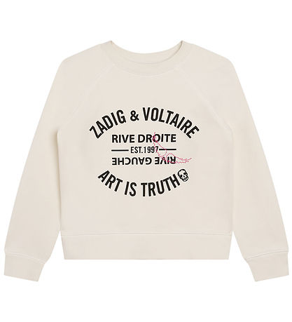 Zadig Voltaire Sweatshirt Ivory w. Text KW CH