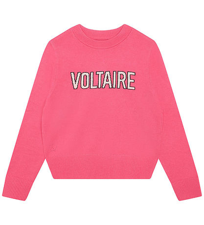 Zadig & Voltaire Bluse - Wolle - Raspberry m. Text