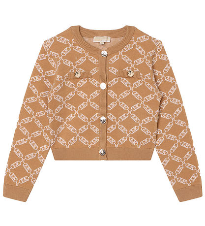 Michael Kors Cardigan - Skera - Prjónað - Dark Stone/Hvítt M. MS
