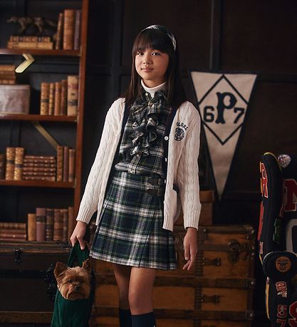 Polo Ralph Lauren Shirt - Cream/Green Check w. Ruffle
