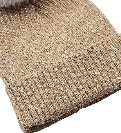 Petit by Sofie Schnoor Húfa - Rib - Prjónað - Camel M. Glimmer/K