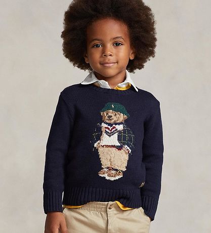 Polo Ralph Lauren Blouse - Knitted - Navy w. Soft Toy