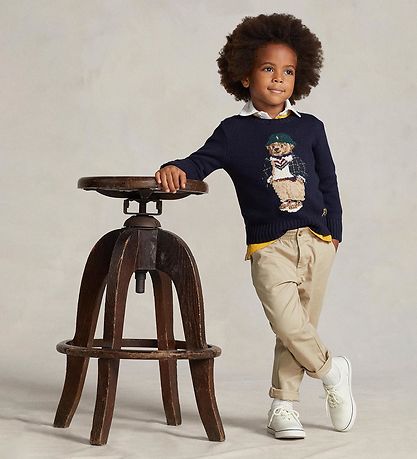 Polo Ralph Lauren Blouse - Knitted - Navy w. Soft Toy
