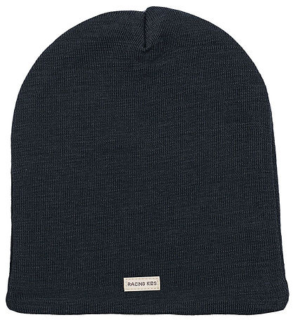 Racing Kids Beanie - Wool/Cotton - 2-layer - Dark Navy