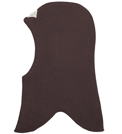 Racing Kids Balaclava - Wool/Cotton - 2-layer - Dark Plum Brown