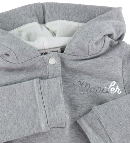 Moncler Sweatkleid - Grau Meliert m. Weiß