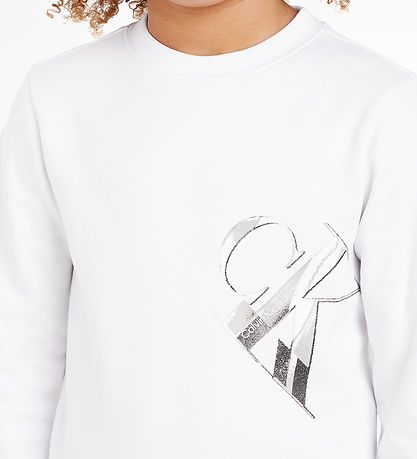 Calvin Klein Sweatshirt - Hyper Real Monogram - Bright White w.