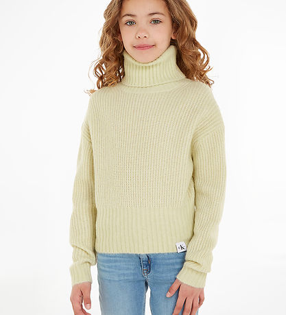 Calvin Klein Blouse - Cropped - Knitted - Canary Green