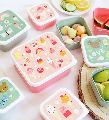 A Little Lovely Company Lunchbox Set - 4 pcs - Joy