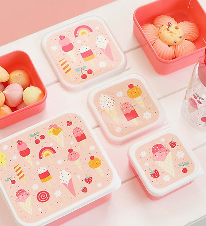 A Little Lovely Company Lunchbox Set - 4 pcs - Iceream