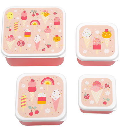 A Little Lovely Company Lunchbox Set - 4 pcs - Iceream