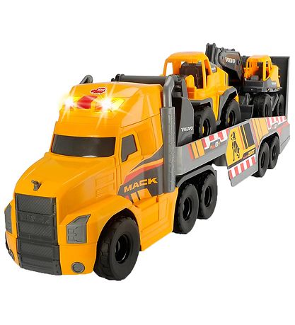 Dickie Toys LKW m. Baufahrzeuge - Mack/Volvo Heavy Loader Tr