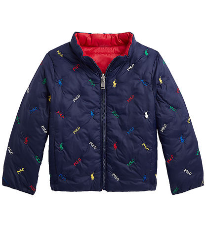 Polo Ralph Lauren Puffer Jacket - Reversible - Red/Navy w. Logos