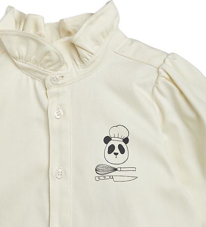Mini Rodini Overhemd - Chef Panda - Wit