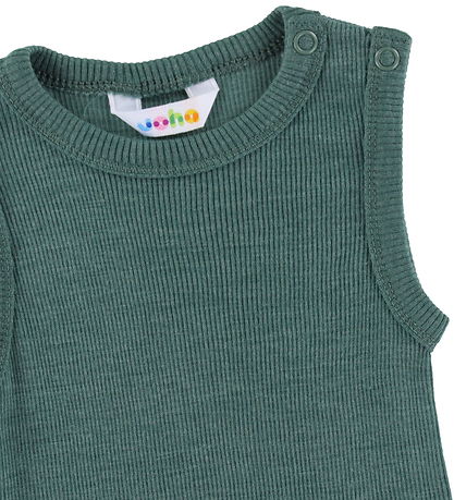 Joha Bodysuit Sleeveless - Rib - Wool/Silk - Dark Green