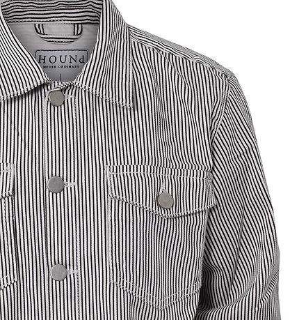 Hound Hemd - Striped Überhemd - Black/Off White