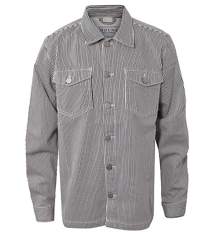Hound Hemd - Striped Überhemd - Black/Off White