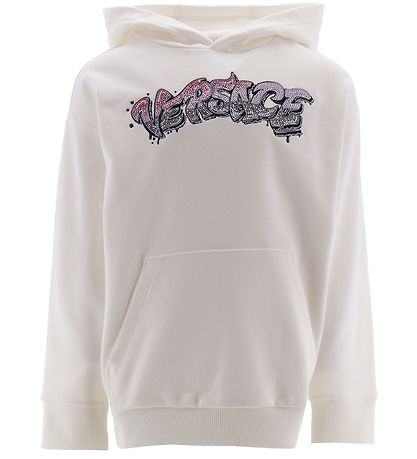 Versace Kapuzenpullover - Weiß m. Strassstein