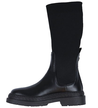 Bottes Versace - Botte en veau - Black/White/Palladium