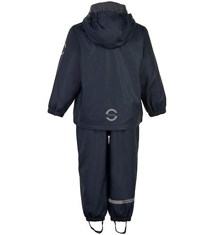 Mikk-Line Rainwear w. Fleece/Suspenders - PU - Blue Nights