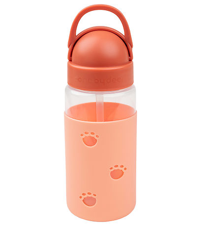 Done by Deer Vattenflaska m. Sugrör - 350 ml - Elphee - Papaya
