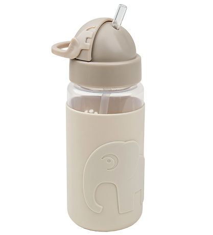 Done by Deer Vattenflaska m. Sugrör - 350 ml - Elphee - Sand