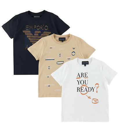 Emporio Armani T-shirts - 3er-Pack - Weiß/Sand/Schwarz