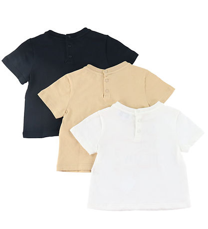 Emporio Armani Stuttermabolirnir - 3 Pakki - Hvítur/Sandur/Svart