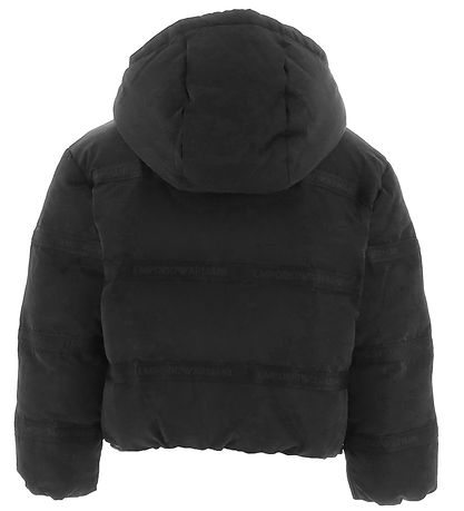 Emporio Armani Puffer Jacket - Black w. Logo Stripes