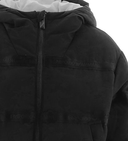 Emporio Armani Puffer Jacket - Black w. Logo Stripes