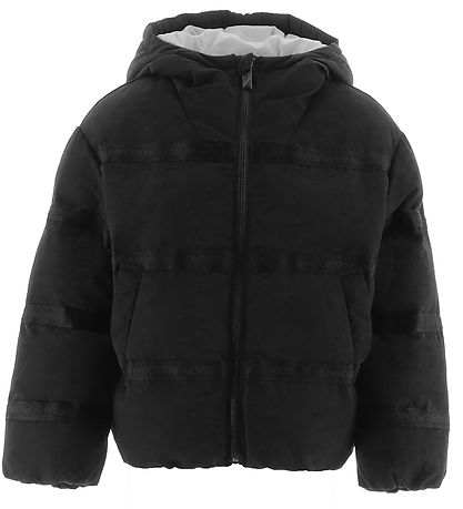 Emporio Armani Puffer Jacket - Black w. Logo Stripes