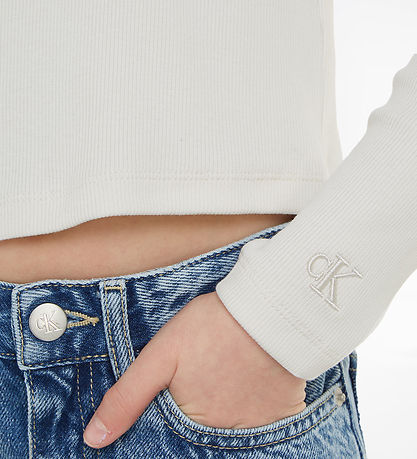 Calvin Klein Blússa - Skera - Rib - Ivory