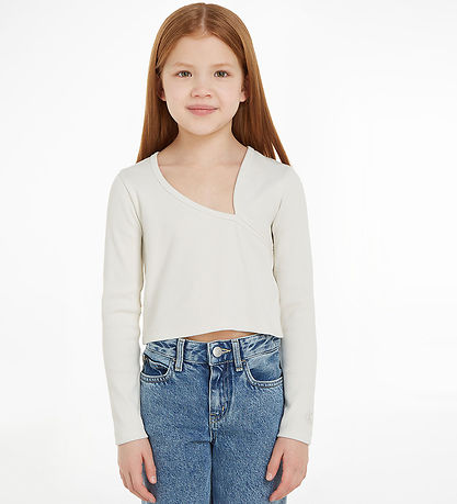 Calvin Klein Blouse - Cropped - Rib - Ivory