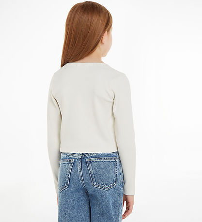 Calvin Klein Blouse - Cropped - Rib - Ivory